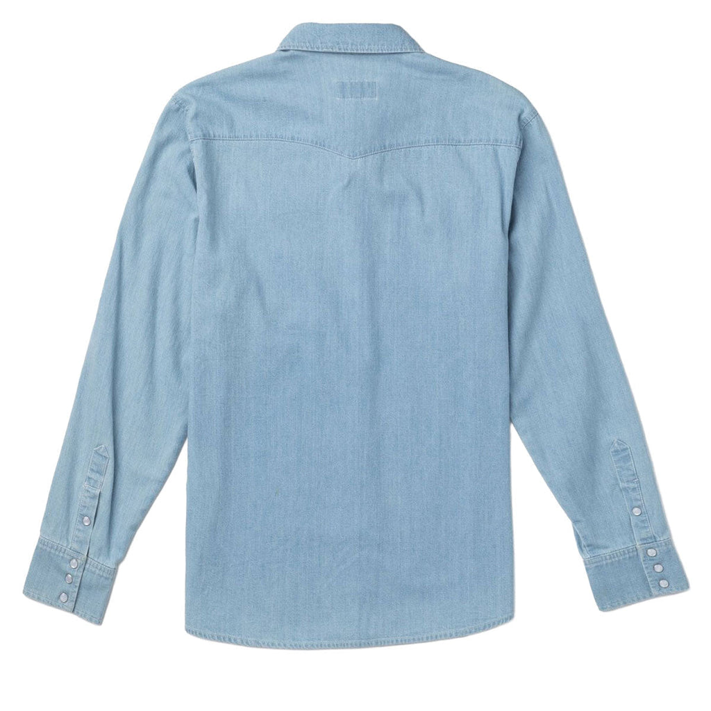 Seager Reagan Long Sleeve Pearl Snap Shirt - Light Wash