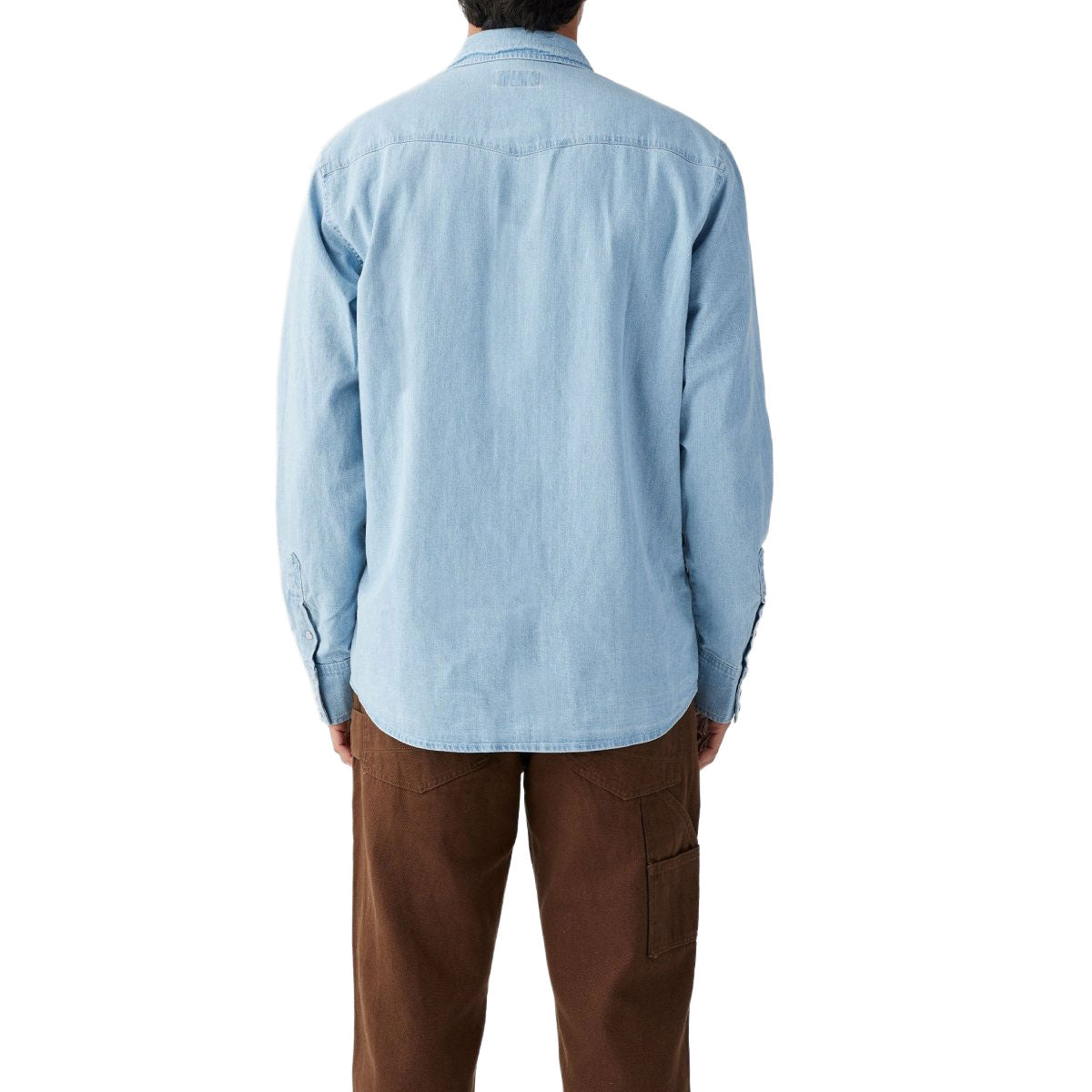 Seager Reagan Long Sleeve Pearl Snap Shirt - Light Wash