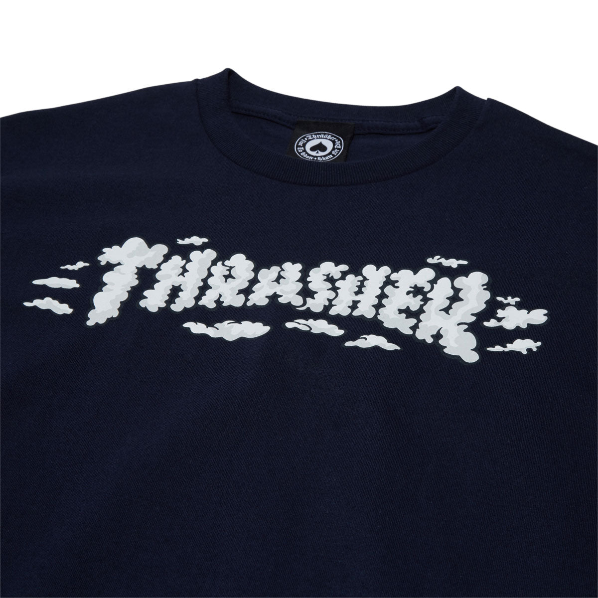 Thrasher Clouds By Spanky T-Shirt - Navy