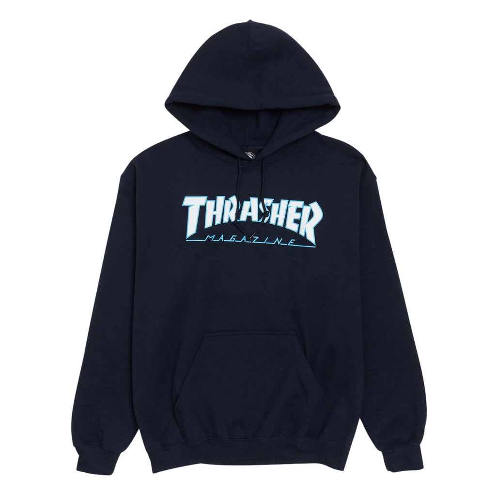 Thrasher Outlined Hoodie - Blue/White