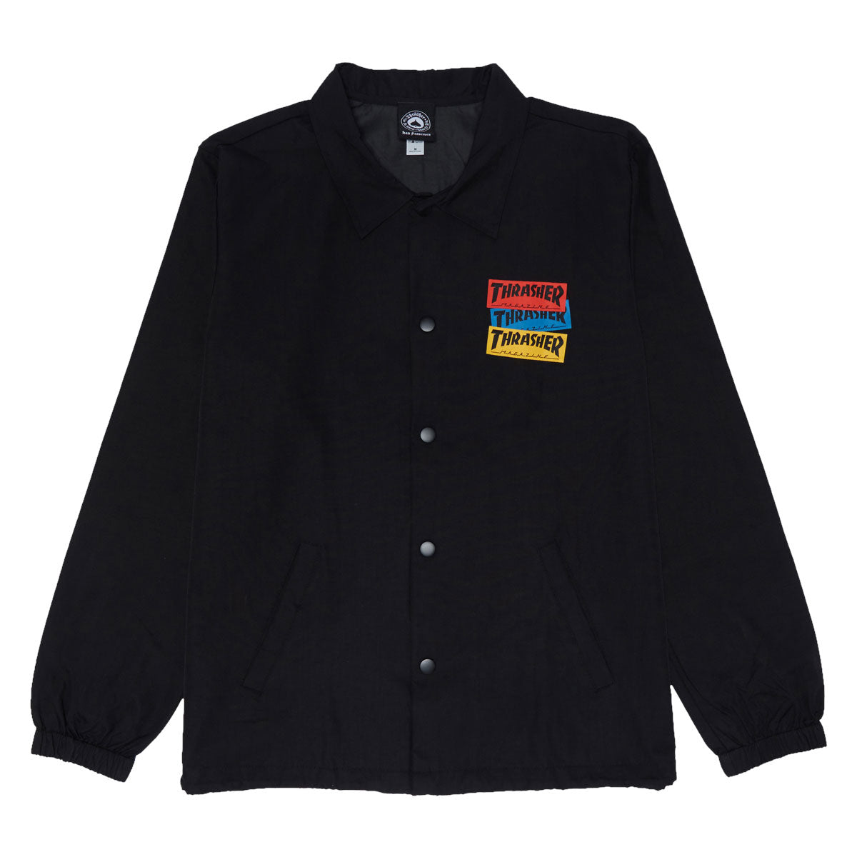 Thrasher Sticker Coach Jacket - Black/Black