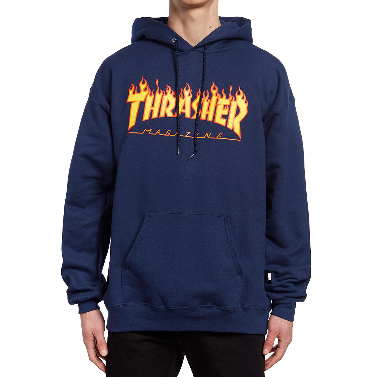 Thrasher Flame Hoodie - Navy