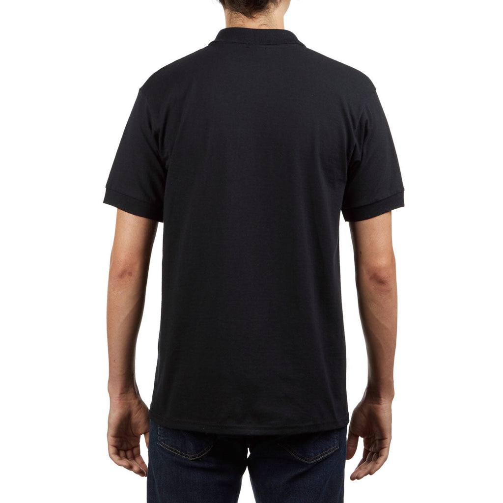 Thrasher Logo Embroidered Polo Shirt - Black