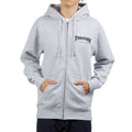 Thrasher Logo Zip Up Hoodie - Grey