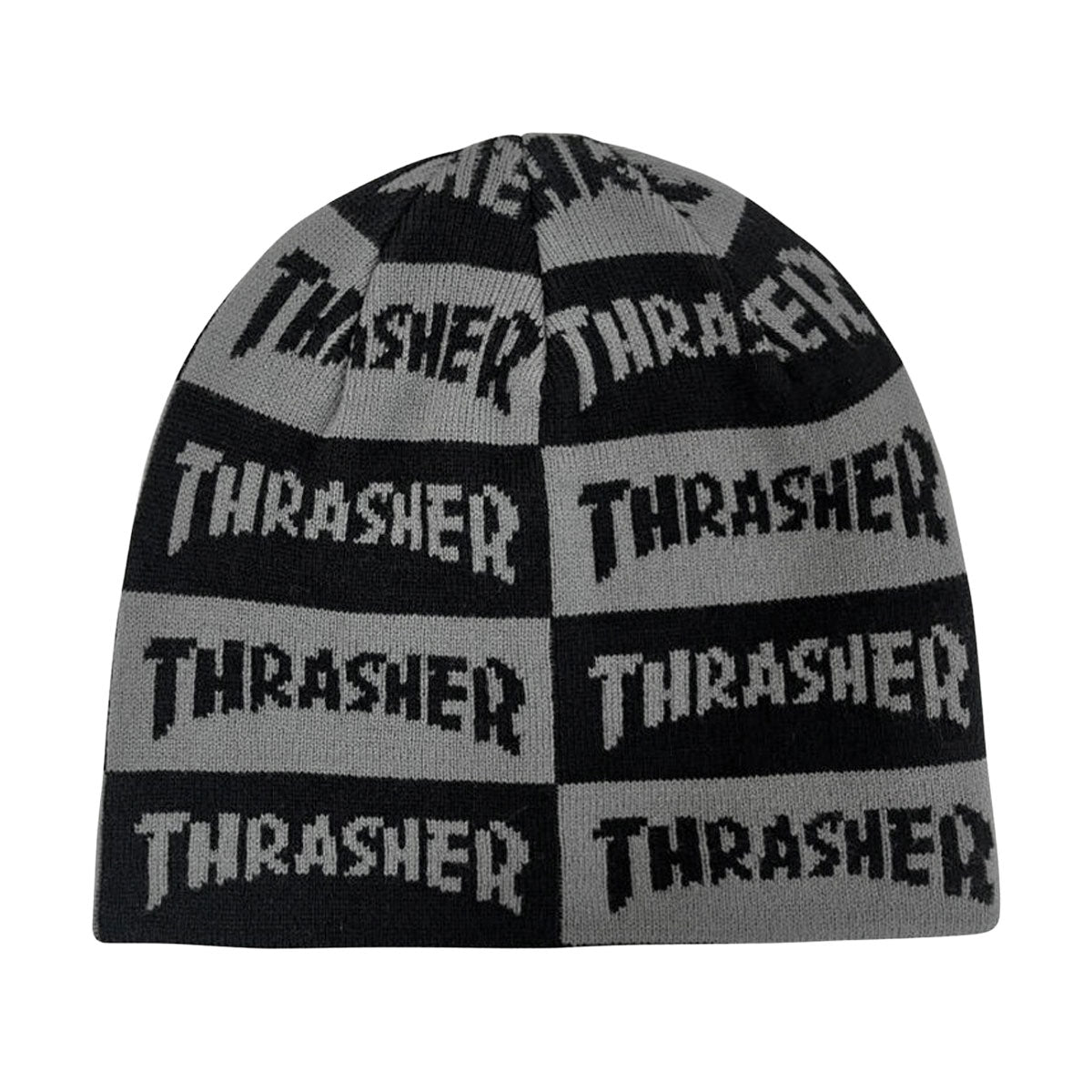 Thrasher Mag Checkered Skully Beanie - Black/Grey