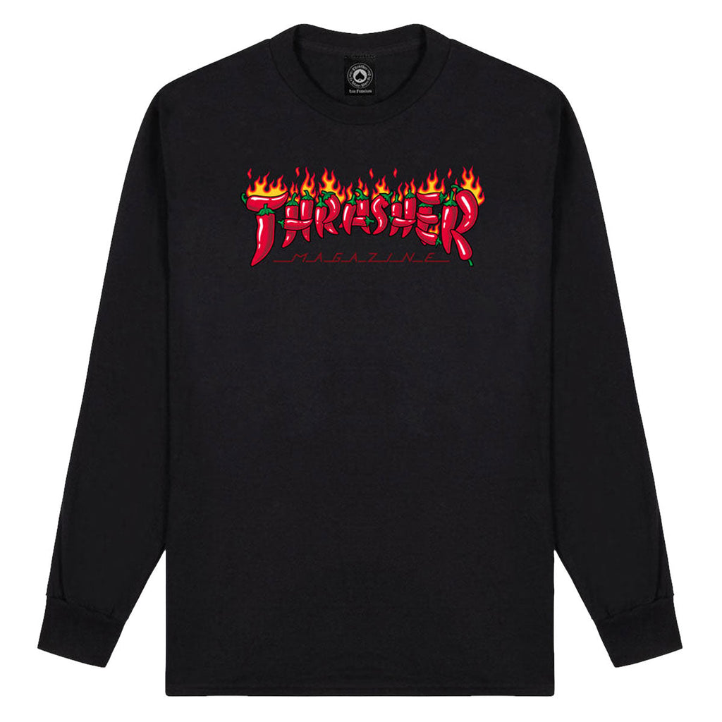 Thrasher Fuego Long Sleeve T-Shirt - Black