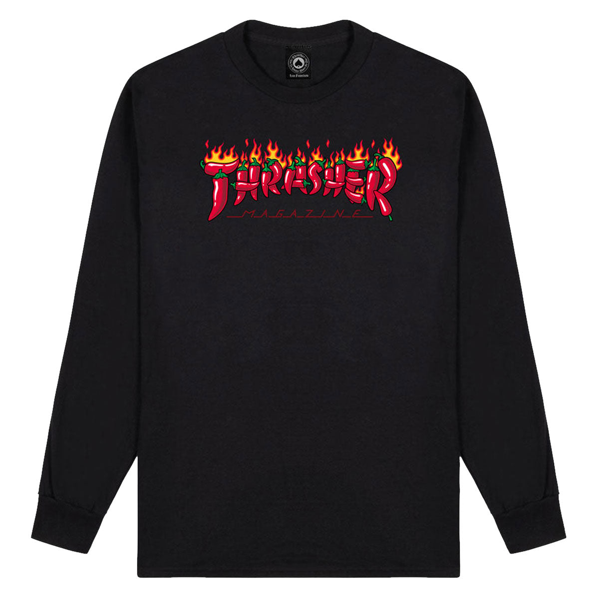 Thrasher Fuego Long Sleeve T-Shirt - Black