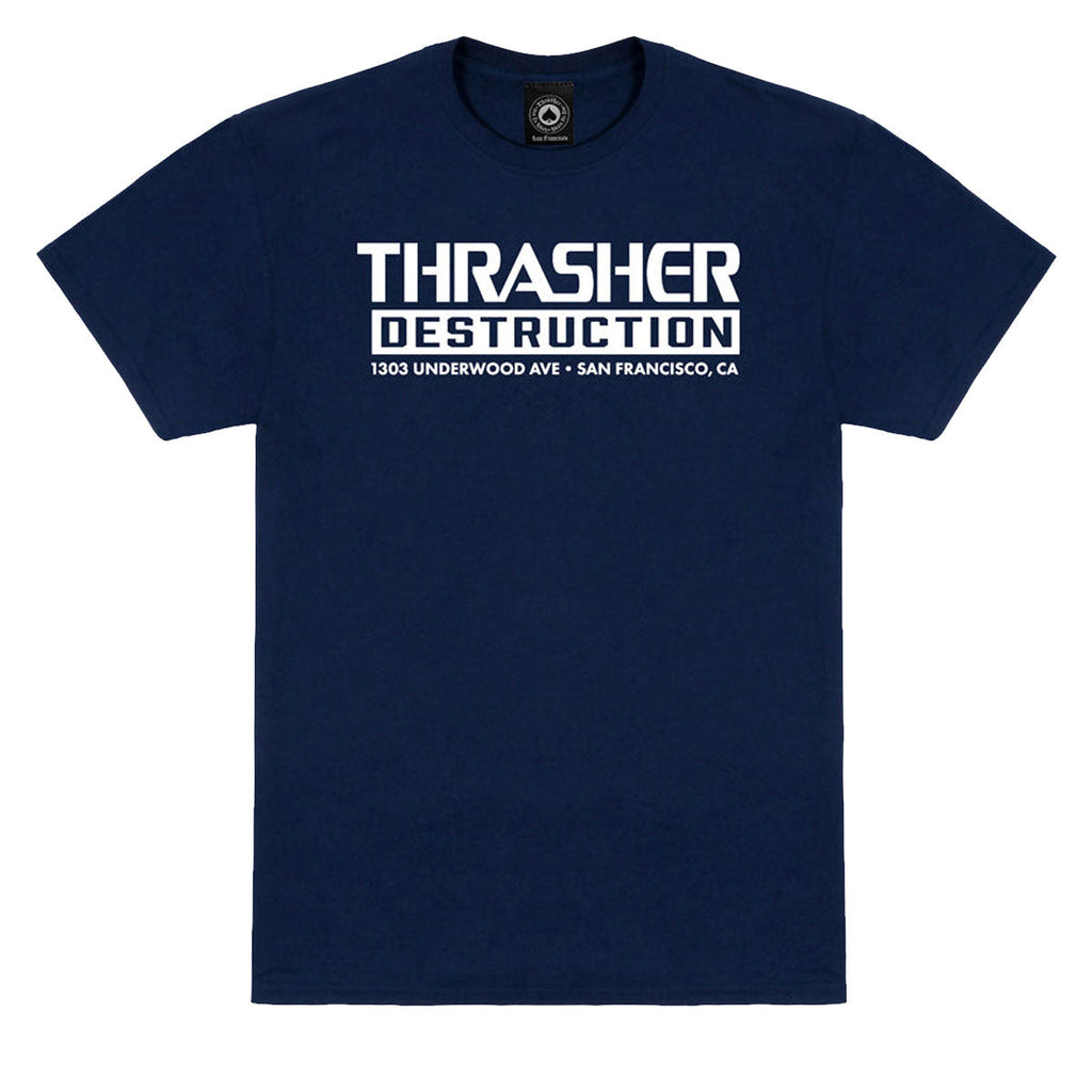 Thrasher Destruction T-Shirt - Navy