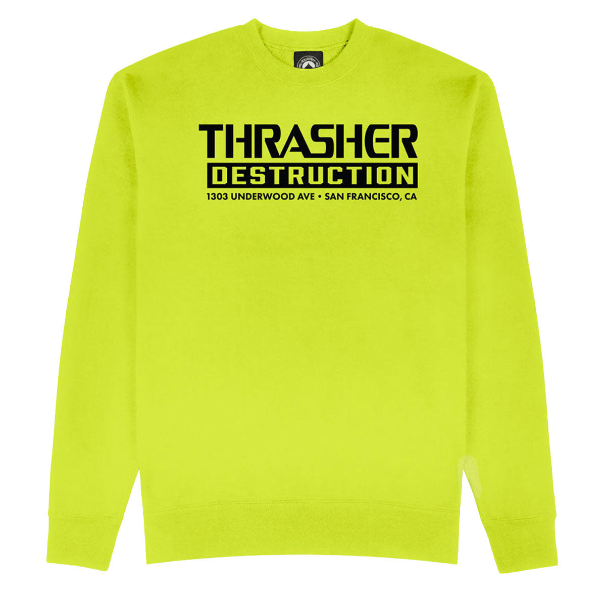 Thrasher Destruction Crewneck Sweatshirt - Safety Green