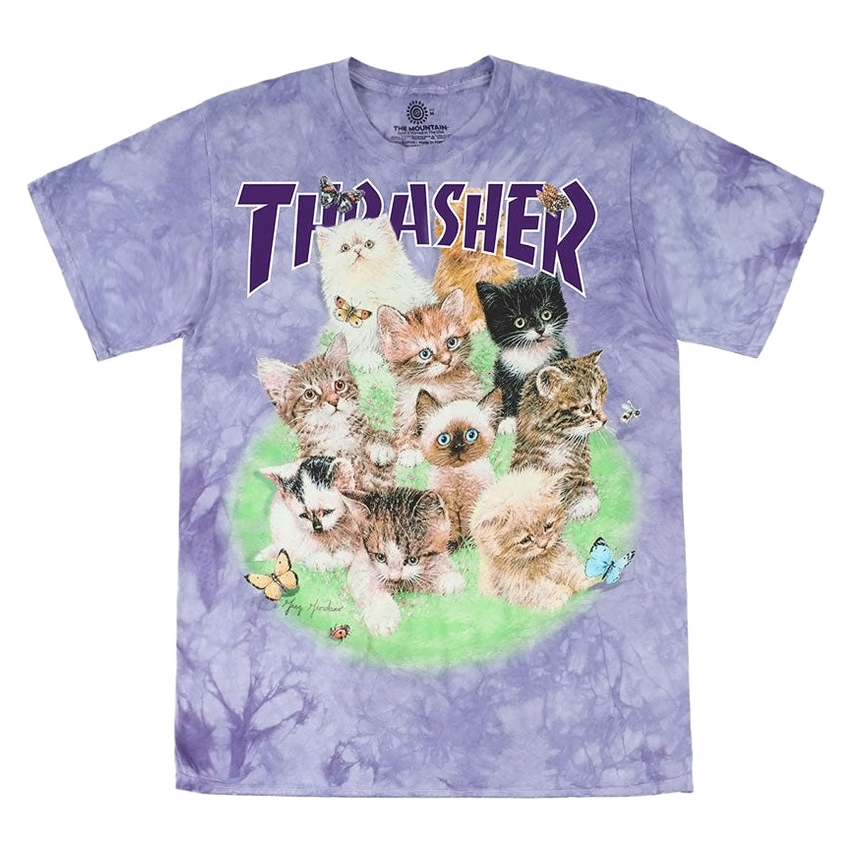 Thrasher Kittens T-Shirt - Purple