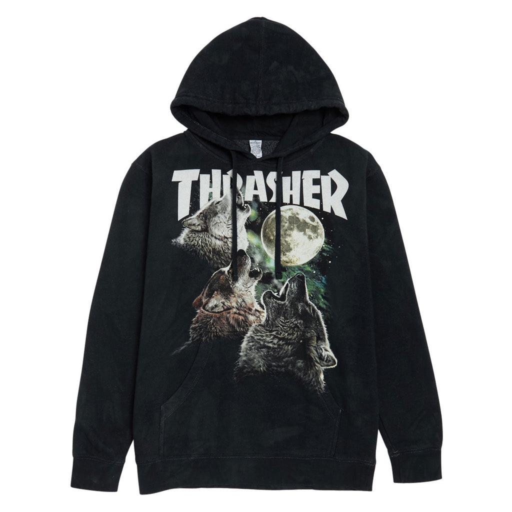 Thrasher Wolves Hoodie - Washed Black