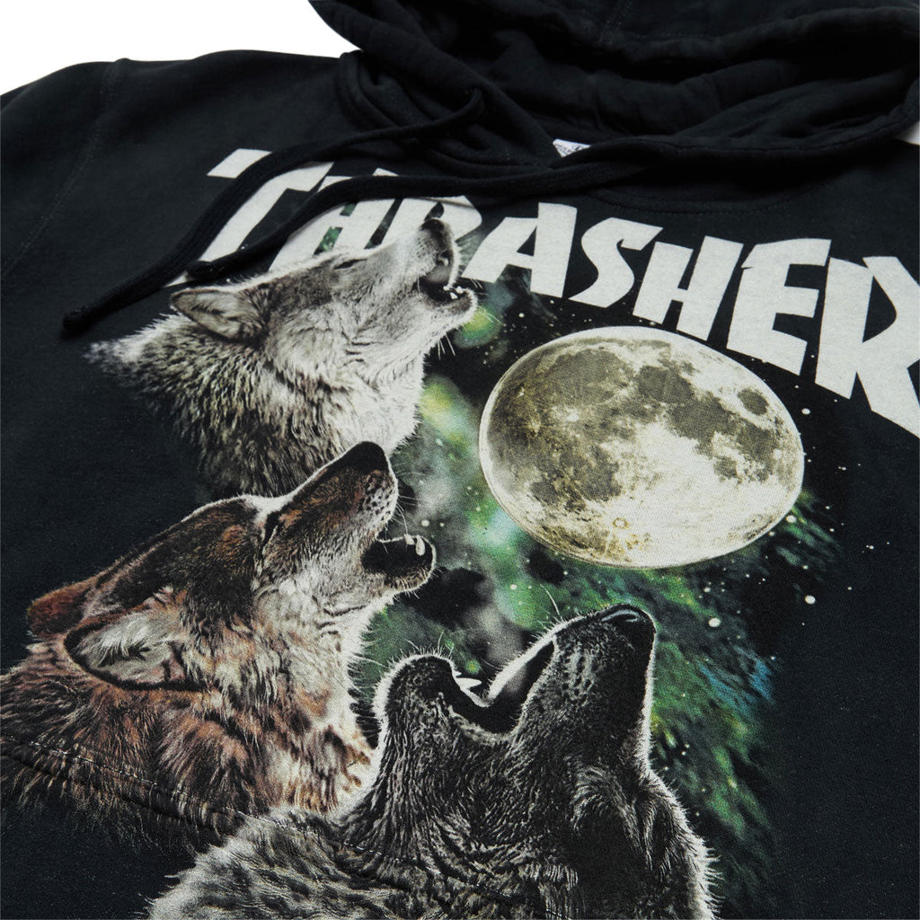 Thrasher Wolves Hoodie - Washed Black