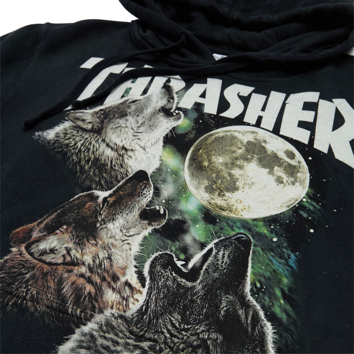 Thrasher Wolves Hoodie - Washed Black