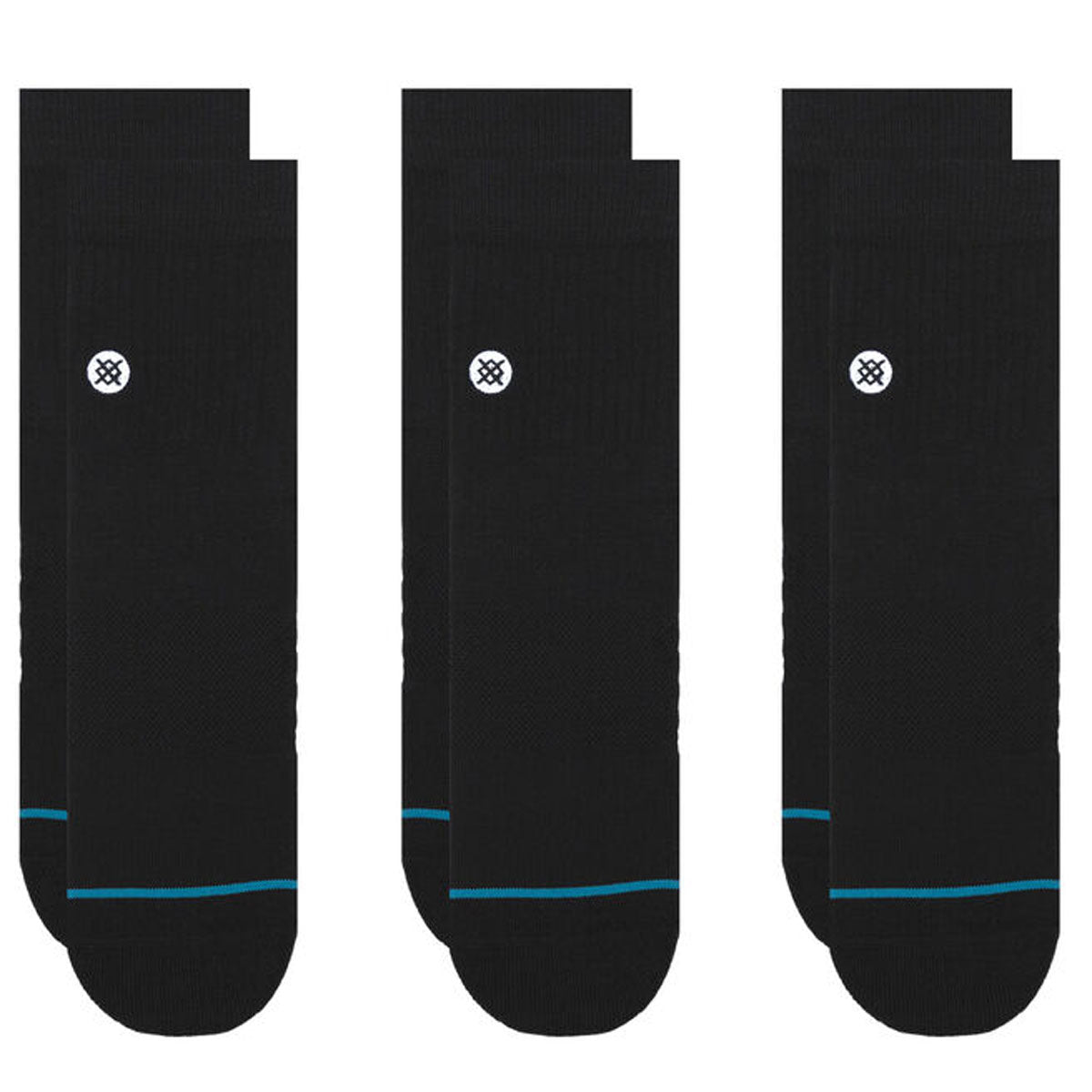 Stance Icon Quarter 3 Pack Socks - Black