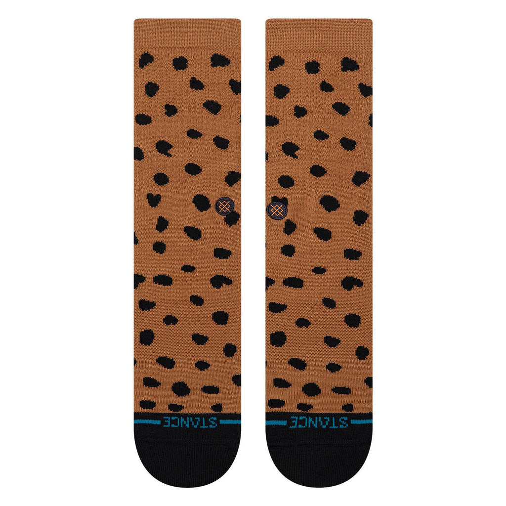 Stance Womens Leopard Crew Socks - Brown