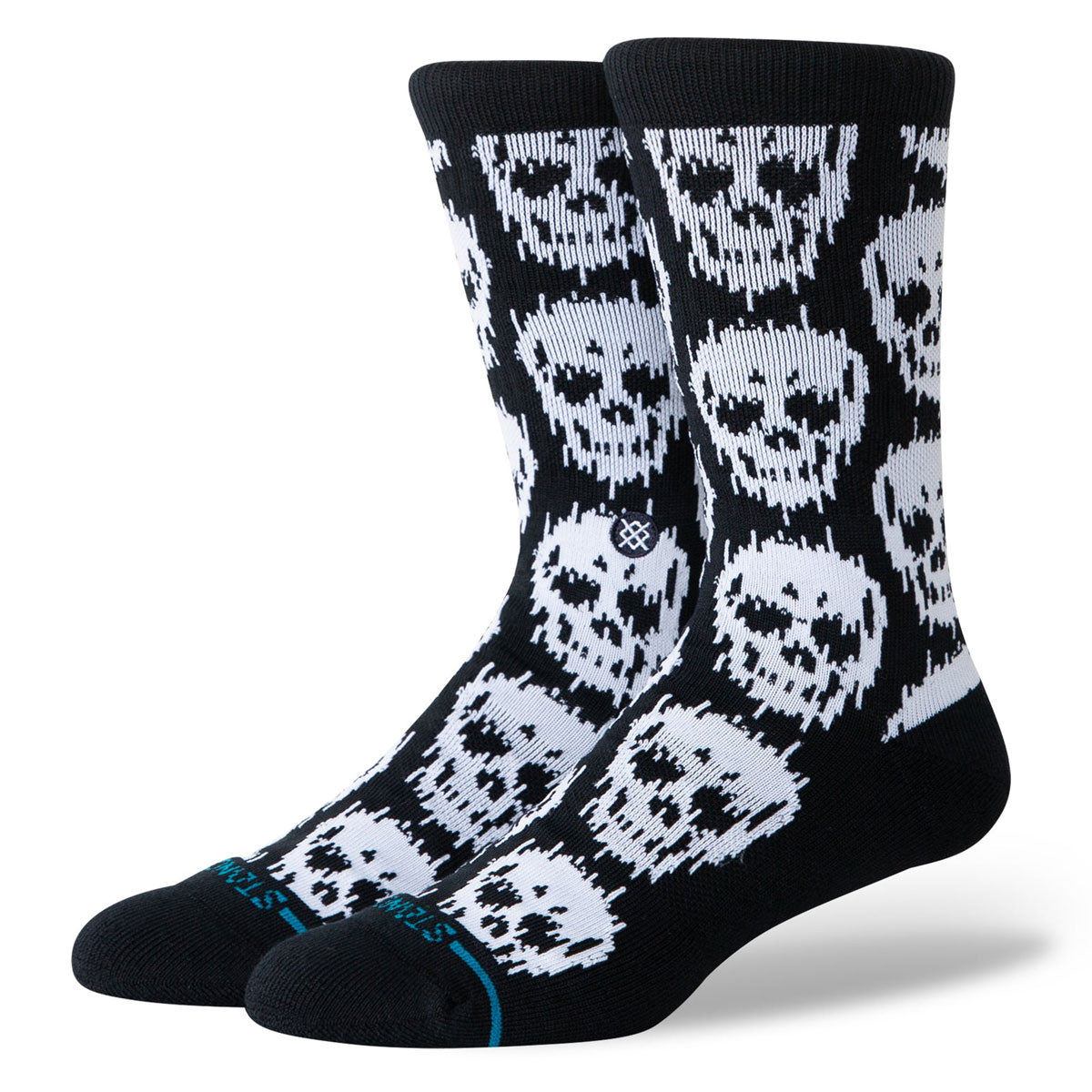 Stance Static Skull Crew Socks - Black