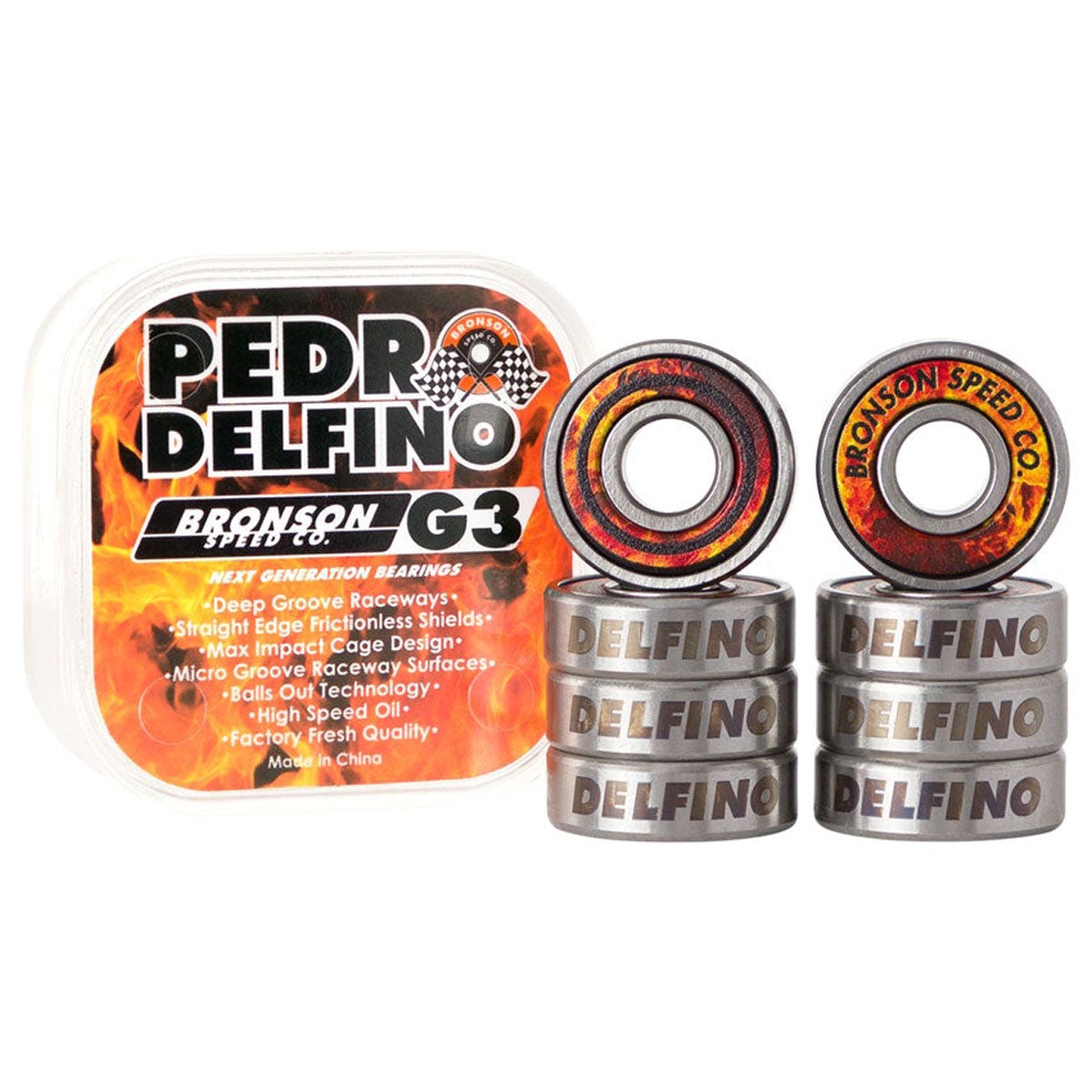 Bronson Pedro Delfino Pro G3 Bearings - Orange