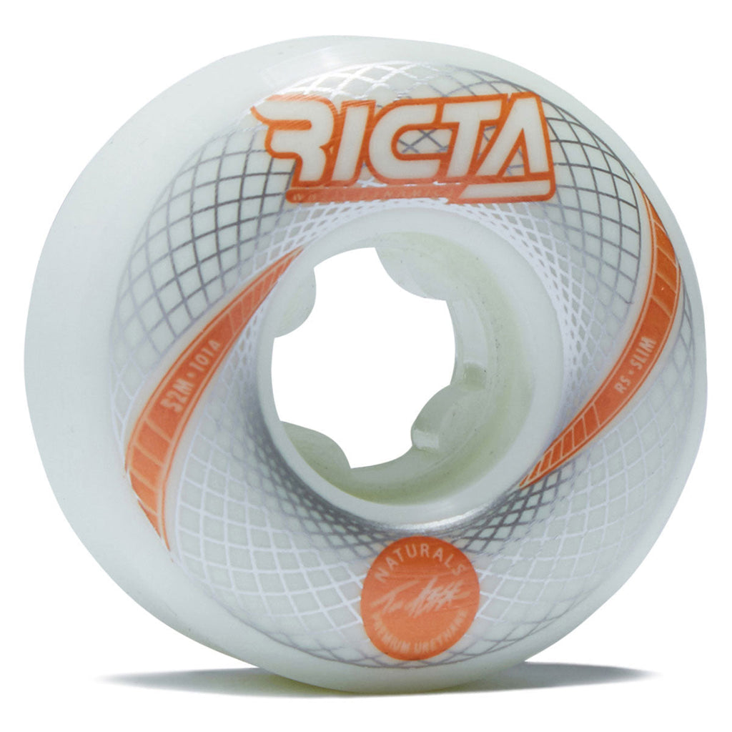 Ricta Asta Vortex Naturals Slim 101a Skateboard Wheels - White - 52mm