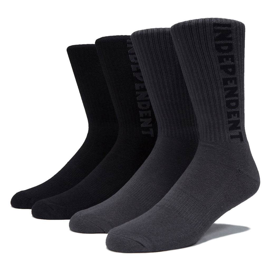 Independent Baseline Crew 2 Pack Of Socks - Black/Charcoal