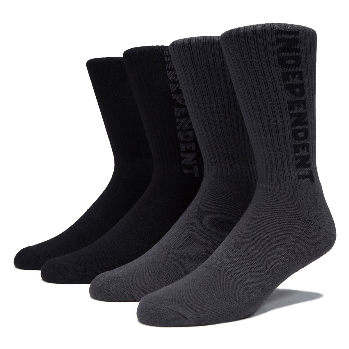 Independent Baseline Crew 2 Pack Of Socks - Black/Charcoal