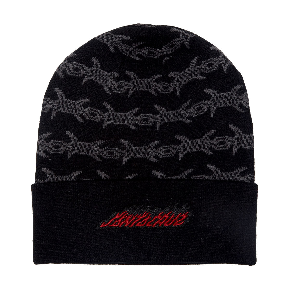 Santa Cruz Wired Flame Long Shoreman Beanie - Black