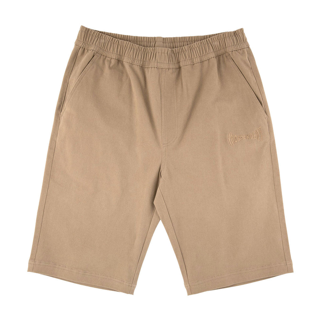 Independent Span Elastic Waist Shorts - Khaki