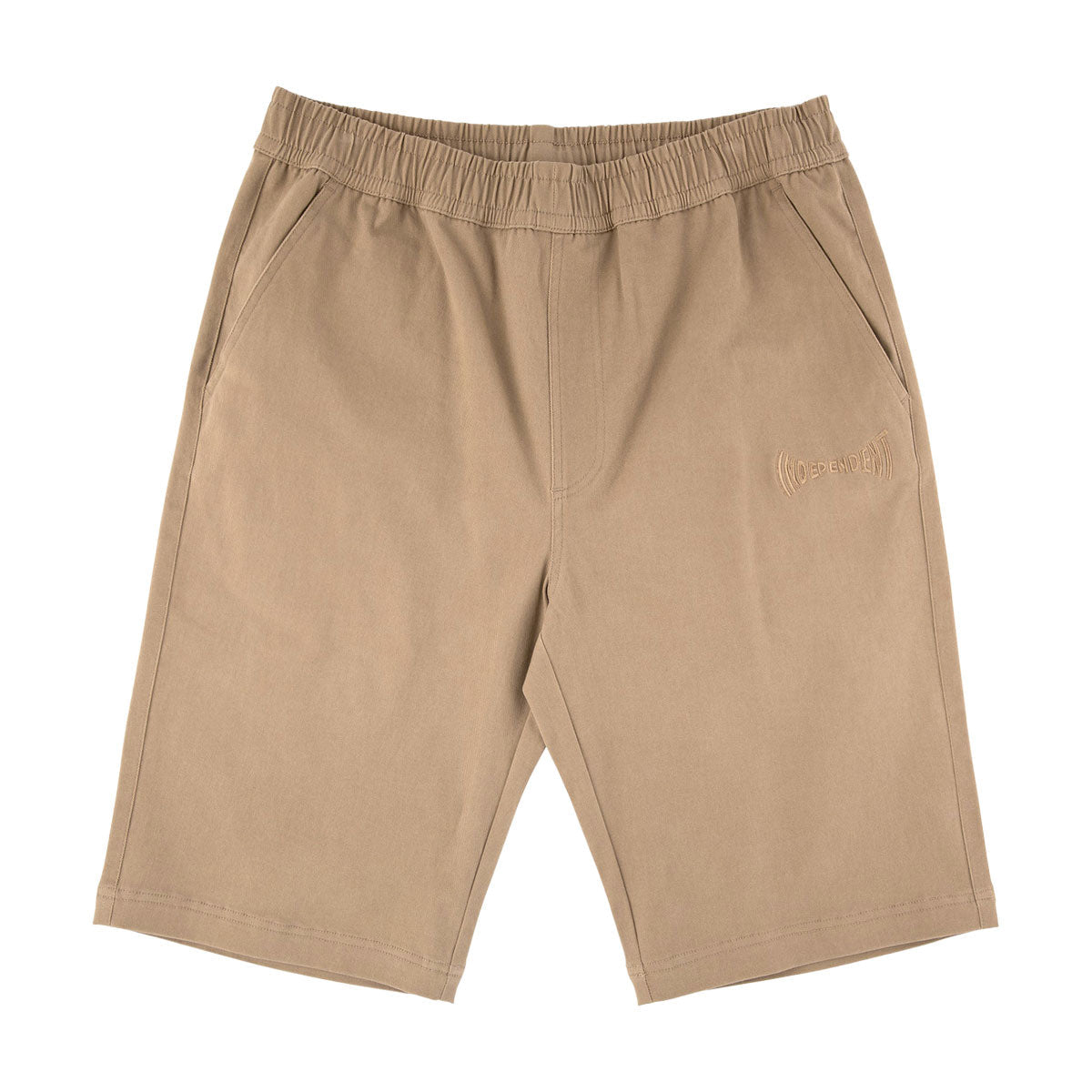 Independent Span Elastic Waist Shorts - Khaki