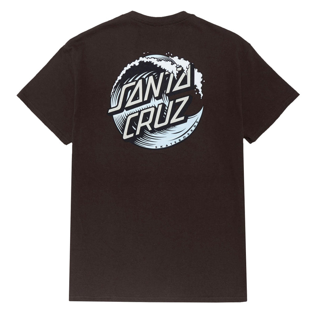 Santa Cruz Wave Dot T-Shirt - Dark Chocolate/Light Blue