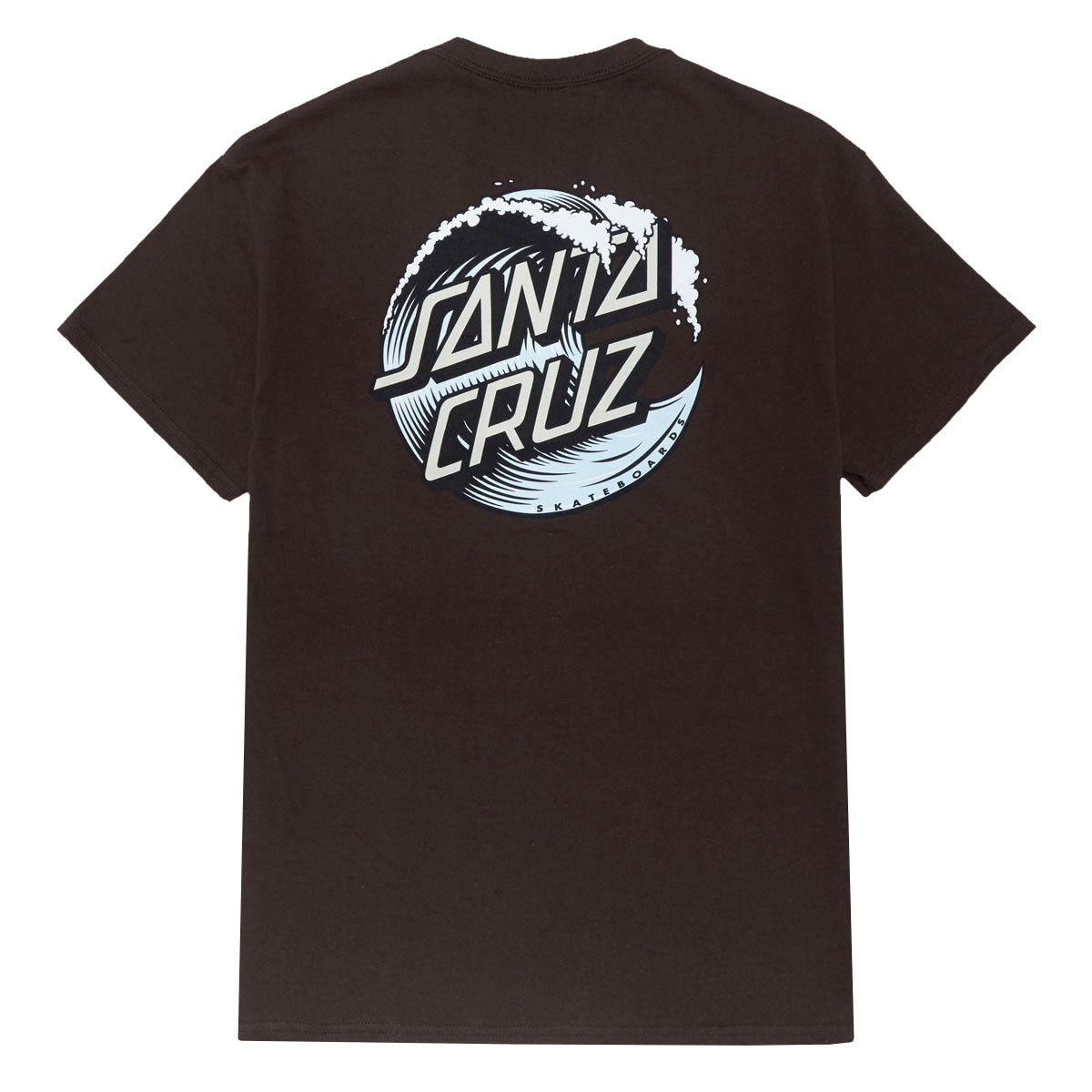 Santa Cruz Wave Dot T-Shirt - Dark Chocolate/Light Blue