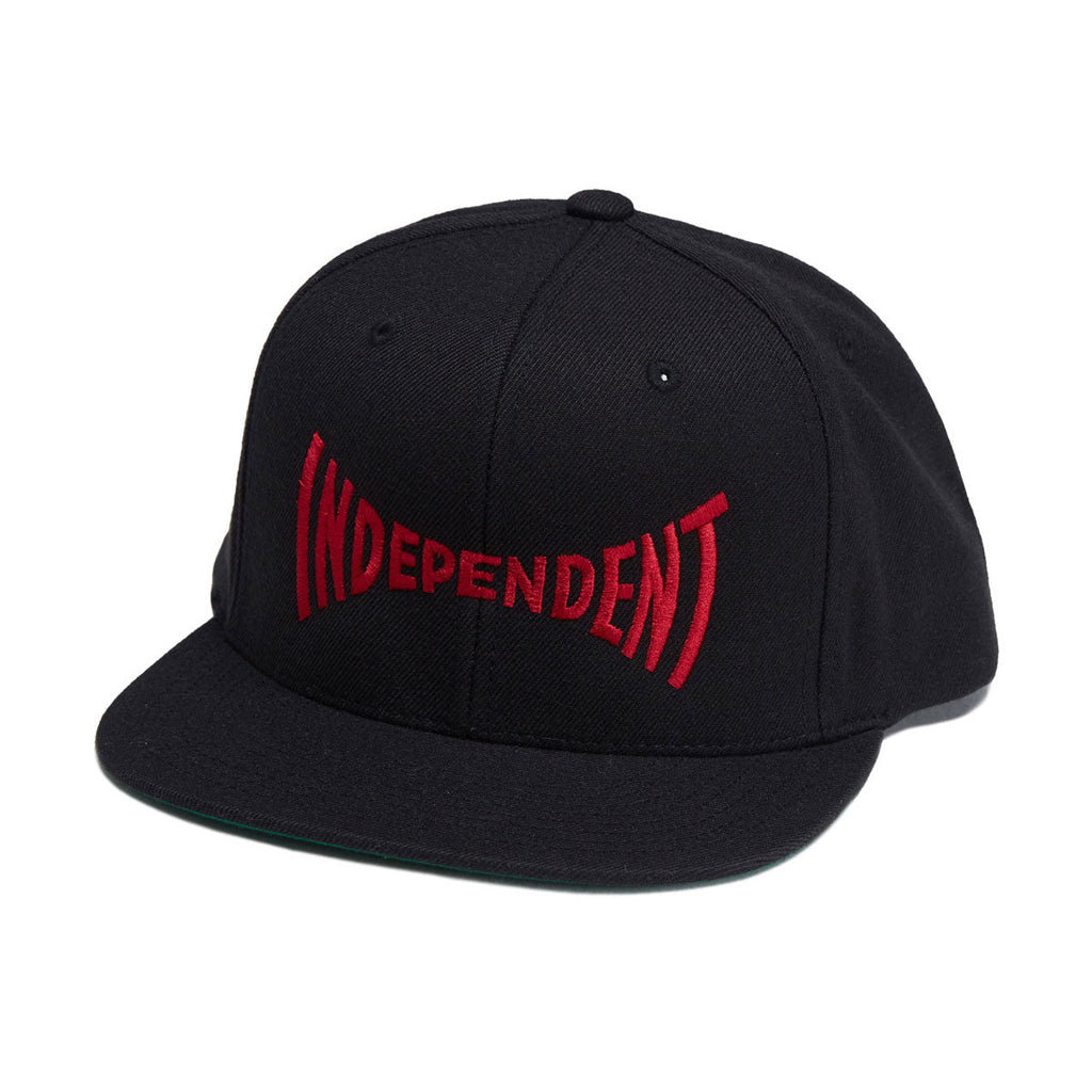 Independent Span Embroidered Snapback Hat - Black/Dark Red