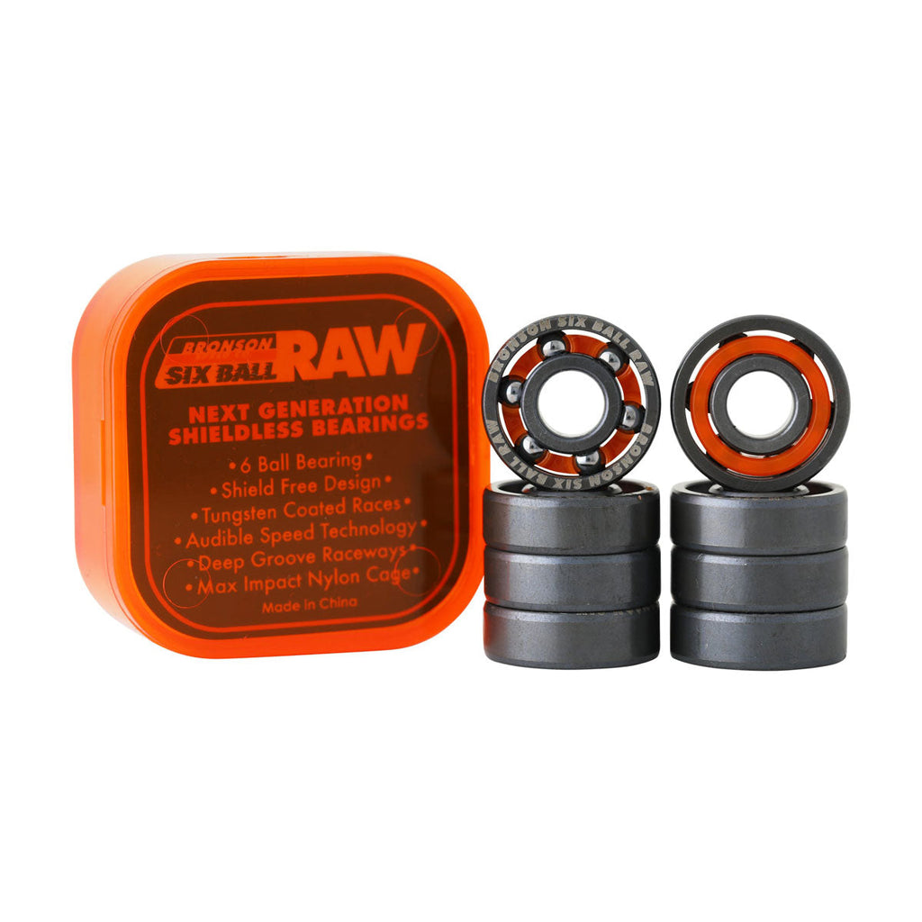 Bronson 6 Ball Raw Bearings - Black