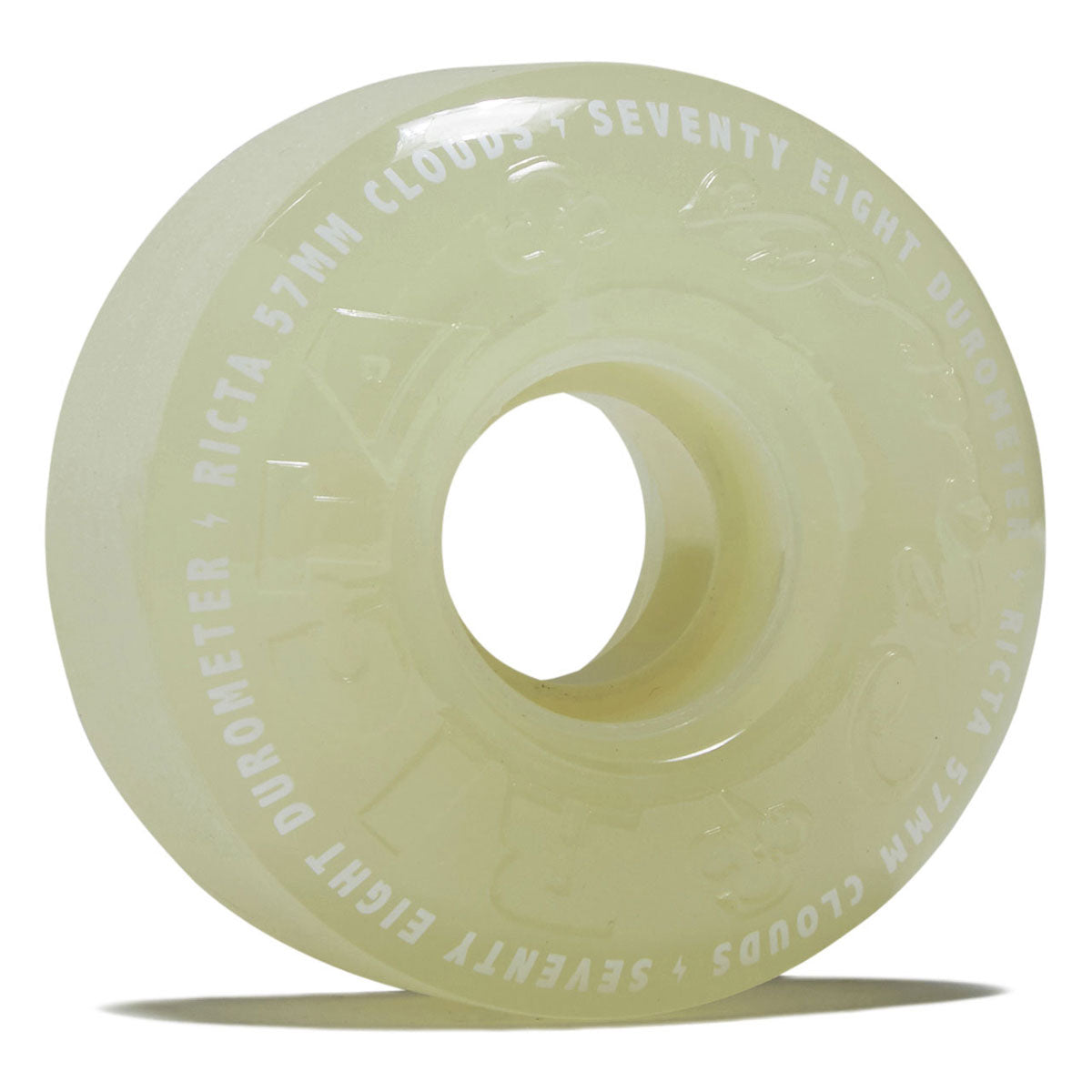 Ricta Clouds 78a Skateboard Wheels - Glow In The Dark Aqua - 57mm