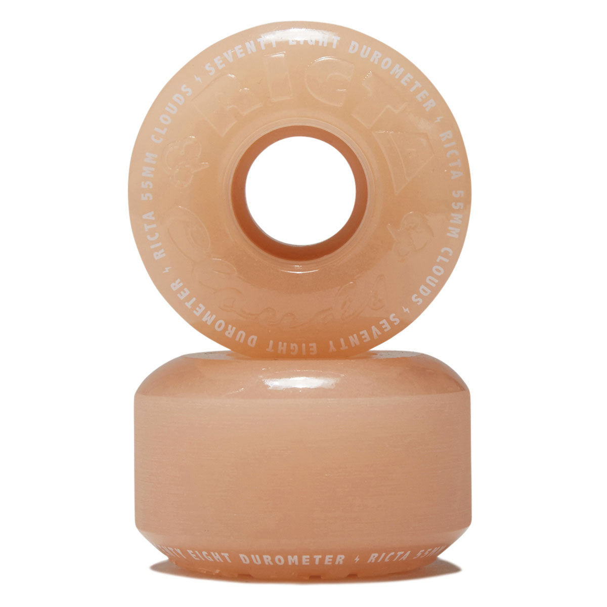 Ricta Clouds 78a Skateboard Wheels - Glow In The Dark Red - 55mm