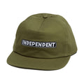 Independent Bar Logo Snapback Hat - Army Green