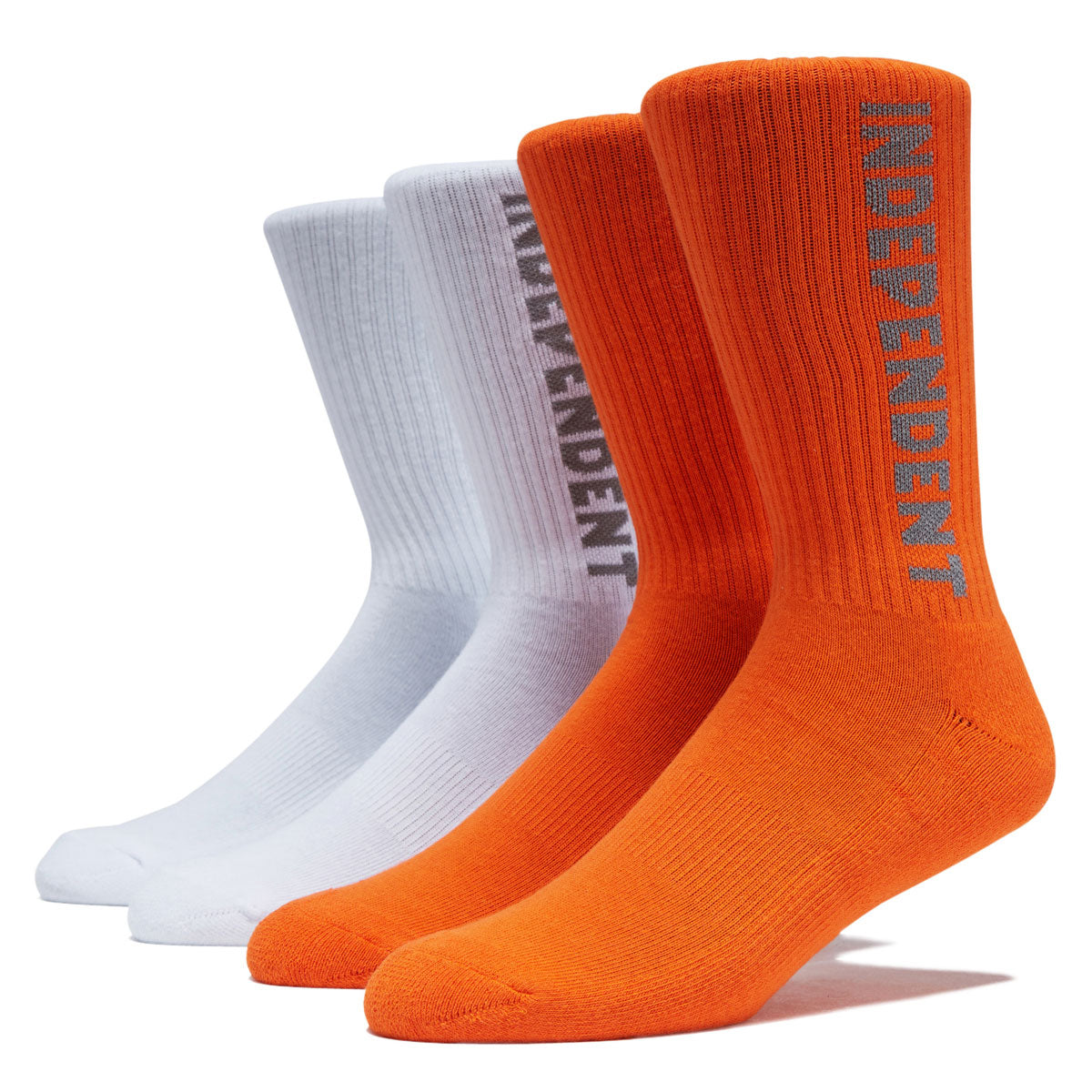 Independent Baseline Crew 2 Pack Of Socks - White/Orange