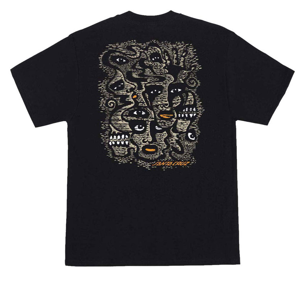 Santa Cruz Wood Cut T-Shirt - Black