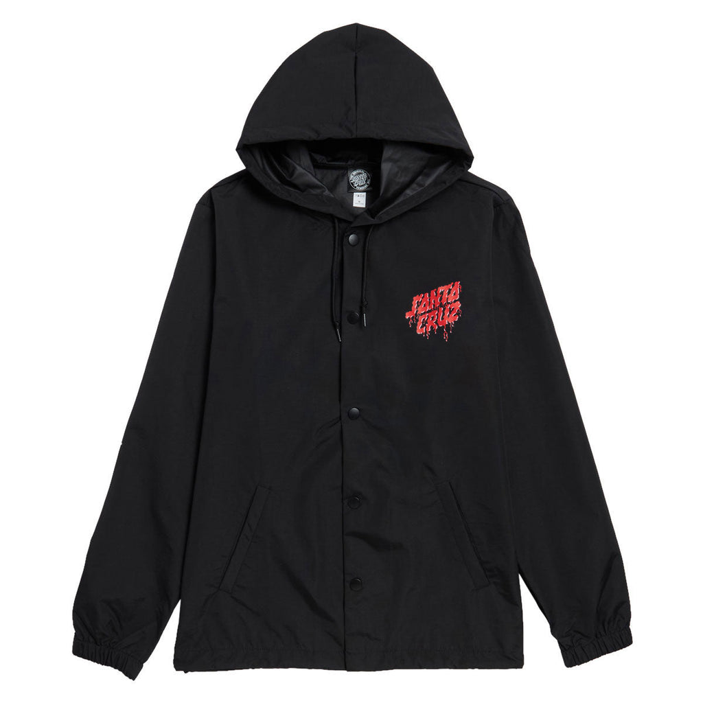Santa Cruz Delfino Spotlight Dot Hooded Windbreaker Jacket - Black