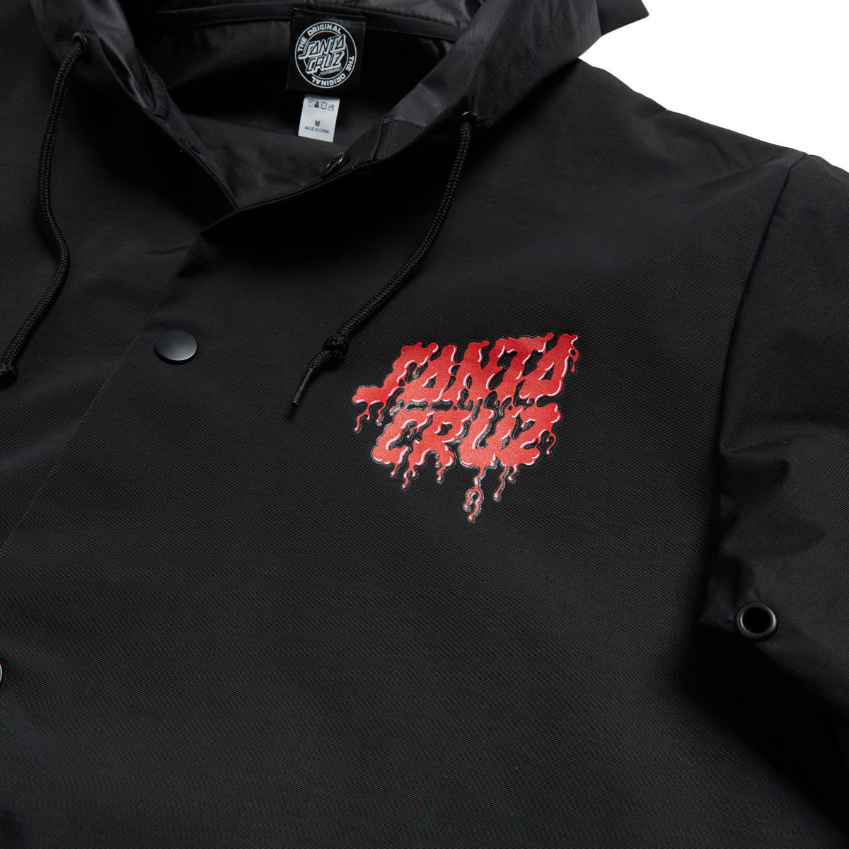 Santa Cruz Delfino Spotlight Dot Hooded Windbreaker Jacket - Black