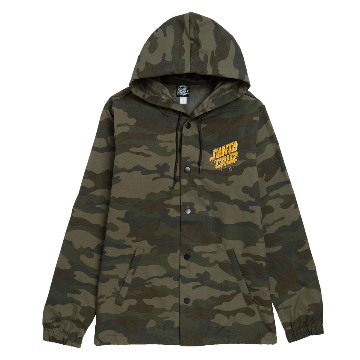 Santa Cruz Delfino Spotlight Dot Hooded Windbreaker Jacket - Forest Camo