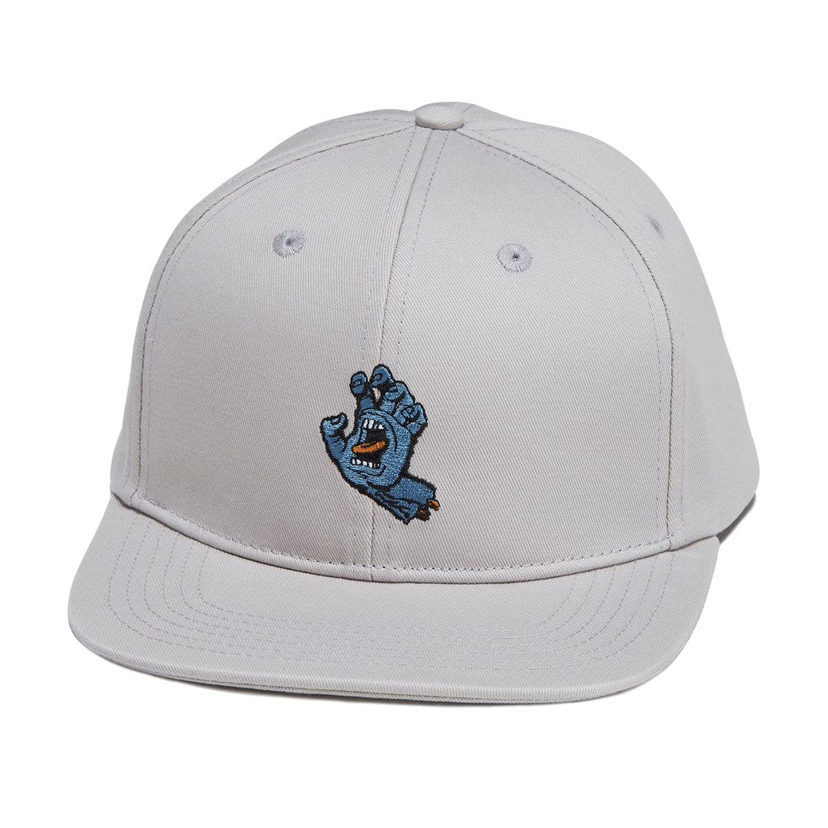 Santa Cruz Screaming Hand Snapback Hat - Light Grey