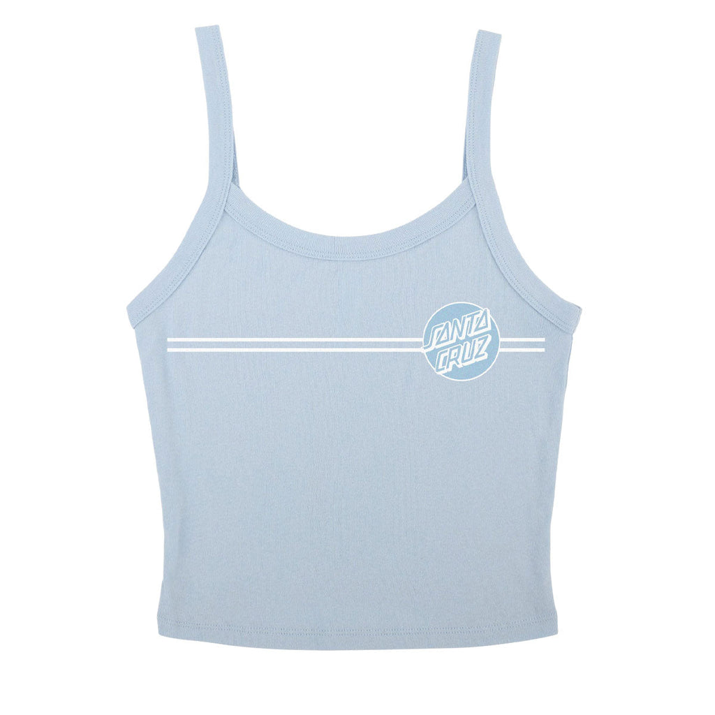 Santa Cruz Womens Opus Dot Stripes Front Crop Tank Top - Solid Baby Blue Blend