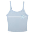 Santa Cruz Womens Opus Dot Stripes Front Crop Tank Top - Solid Baby Blue Blend