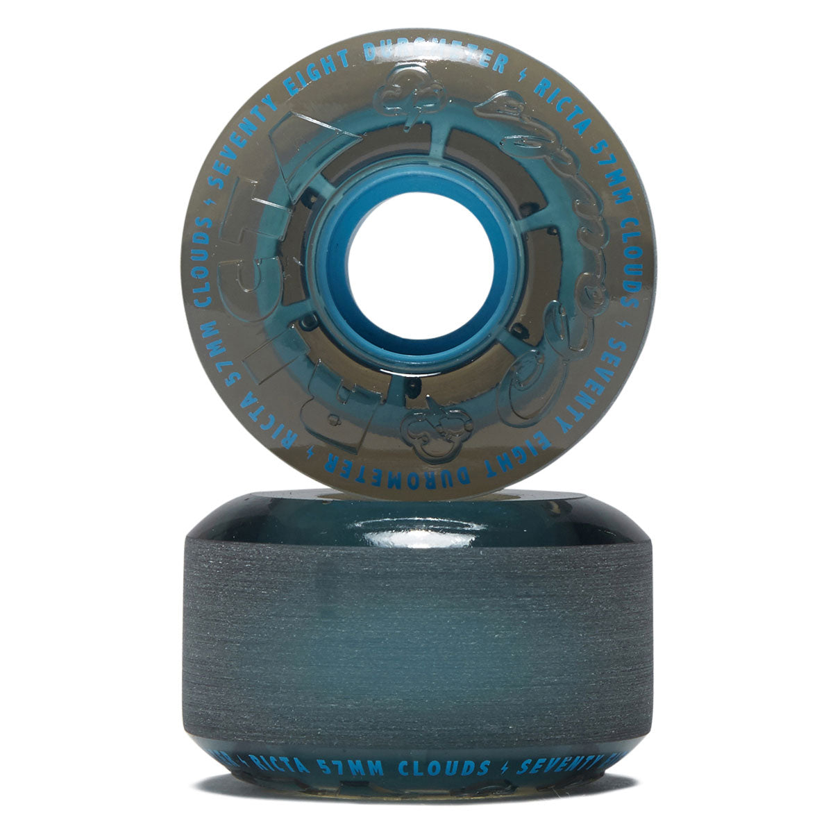 Ricta Clouds 78a Skateboard Wheels - Transparent Black/Blue - 57mm
