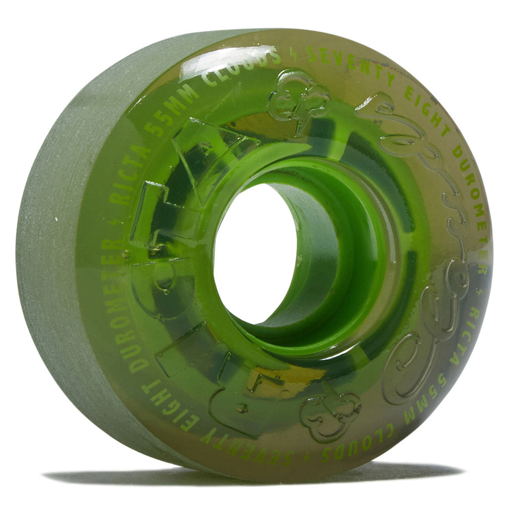 Ricta Clouds 78a Skateboard Wheels - Transparent Black/Green - 55mm
