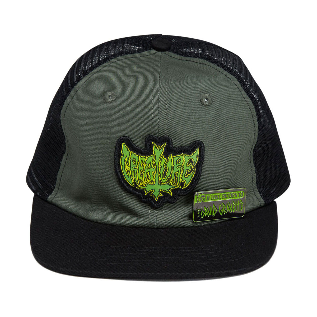 Creature Gravette Hippie Skull 20th Snapback Hat - Green/Black