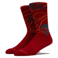 Creature Spiral Skull Crew Socks - Burgundy