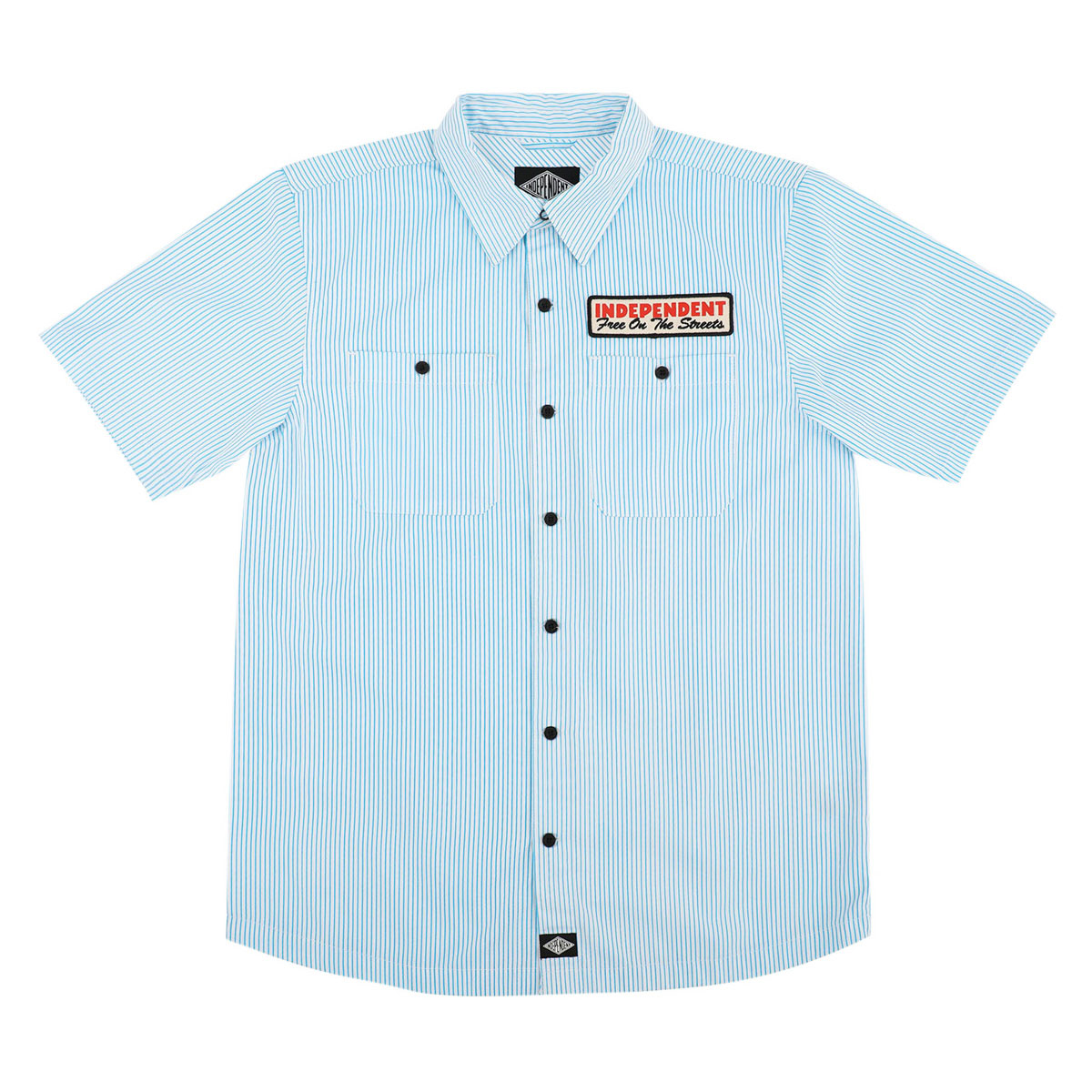 Independent Free On The Streets Shirt - White/Blue Stripes