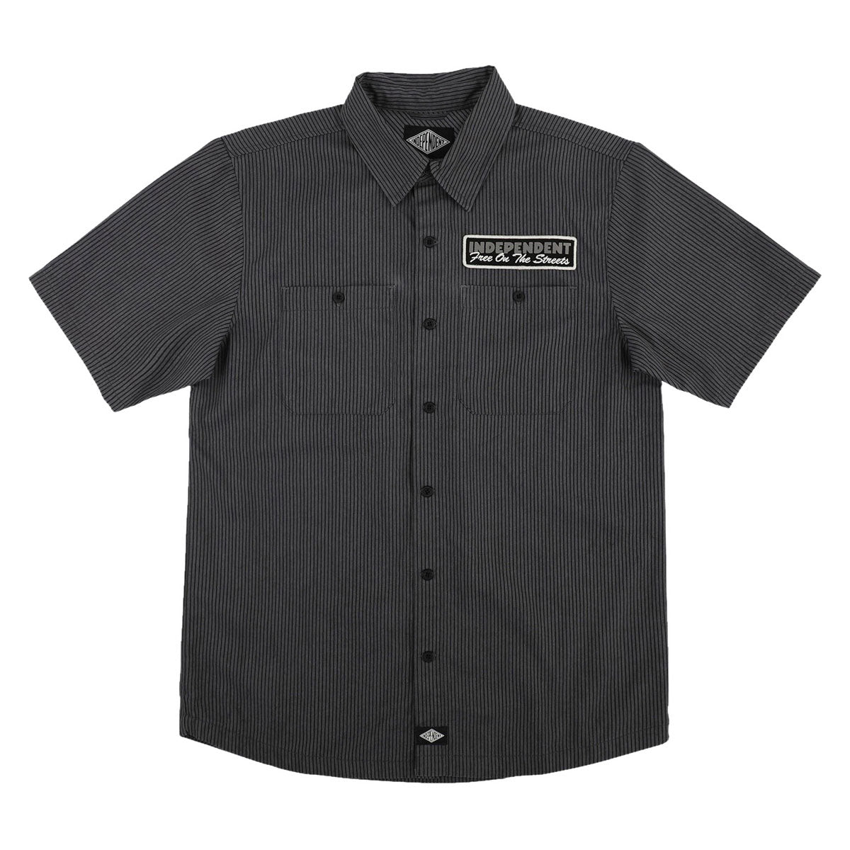 Independent Free On The Streets Shirt - Ash/Black Stripes