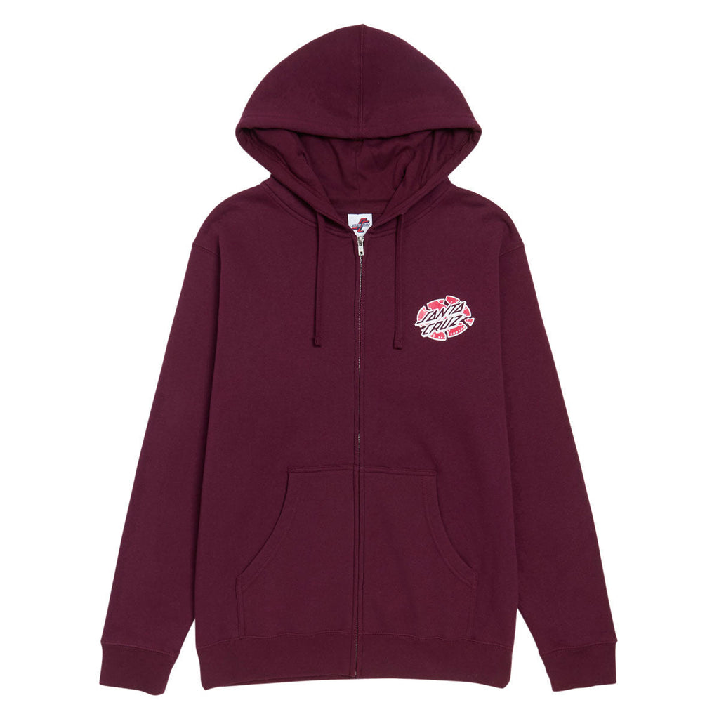 Santa Cruz Grabke Exploding Dot Zip Hoodie - Maroon