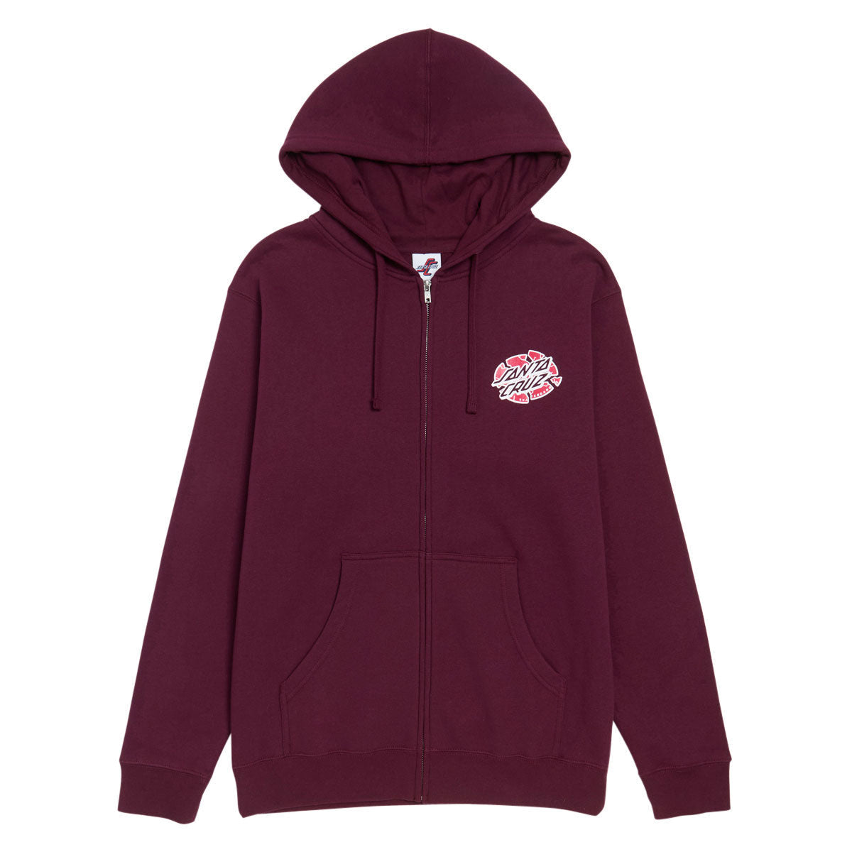 Santa Cruz Grabke Exploding Dot Zip Hoodie - Maroon